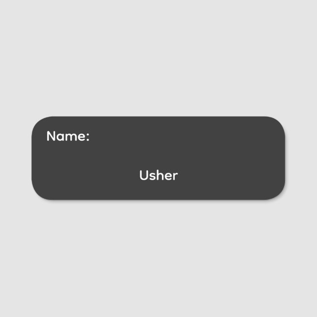 Etiqueta De Nome Crachá de Nome Usher (Frente)