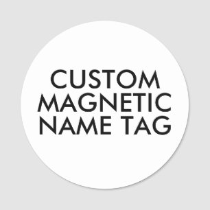 Etiqueta De Nome Crachá Magnético Personalizado Redondo 3" Modelo e