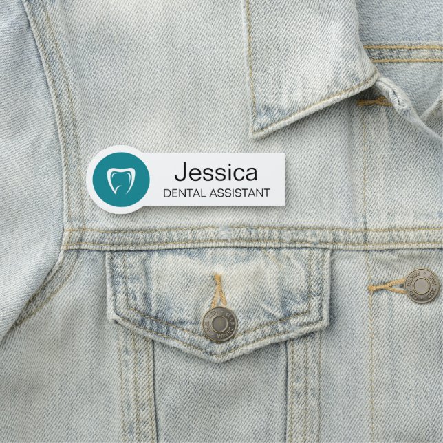 Etiqueta De Nome Crachá Personalizado de Assistente Dental com Logo (In Situ)