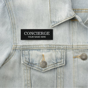 Etiqueta De Nome Crachá personalizado de concierge com alfinete atr