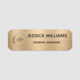 Etiqueta De Nome Crachá Personalizado de Faux Ouro com Logotipo