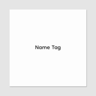 Etiqueta De Nome Crachá Quadrado Clássico   Personalizado Simples