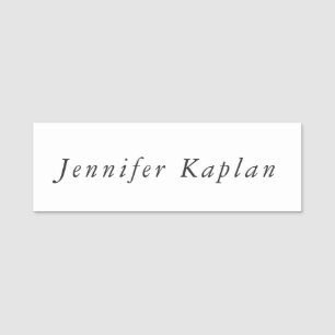 Etiqueta De Nome Creative Classical White Minimalist Professional