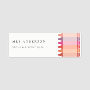 Etiqueta De Nome Crianças Modernas Professoras Coloridas Colores do