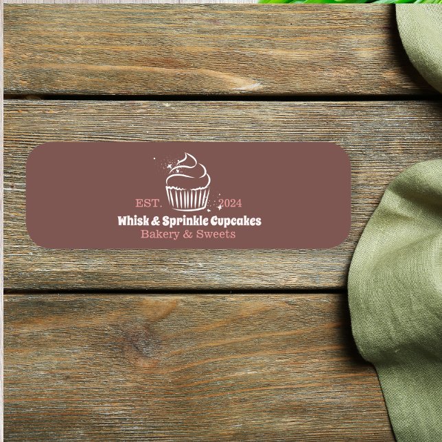 Etiqueta De Nome Cupcake Padaria Chef Catering Business (Criador carregado)