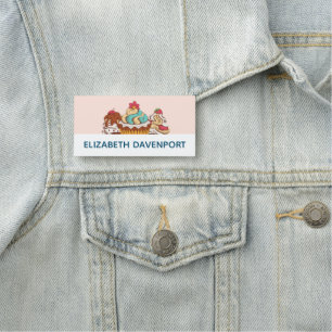 Etiqueta De Nome Cupcakes de Estilo Retro Deserto Doce