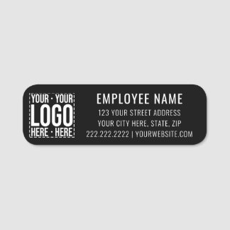 Etiqueta De Nome Custom Business Logo Corporate Company Modern Cool