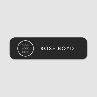 Etiqueta De Nome Custom Corporate Business Logo Black Employee Name