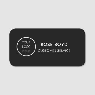 Etiqueta De Nome Custom Corporate Business Logo Black Employee Name