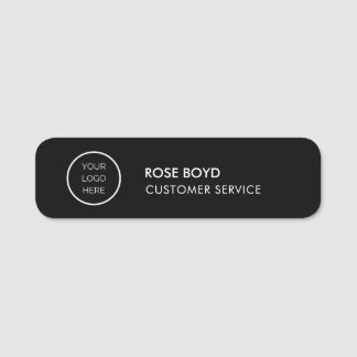 Etiqueta De Nome Custom Corporate Business Logo Black Employee Name