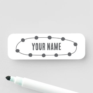 Etiqueta De Nome Custom Name Tag – Dotted Oval