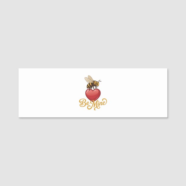 Etiqueta De Nome Cute Be Mine Favo de Mel  (Frente)