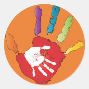 Etiqueta de nome da puericultura da mão amiga