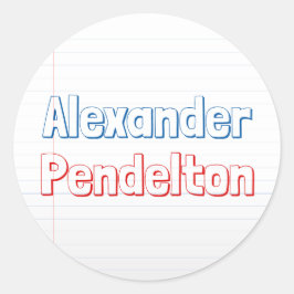 Etiqueta de nome da sala de aula do tema de papel 