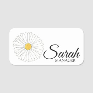 Etiqueta De Nome Daisy Petals Blossom Fllower Compro Florist Floral