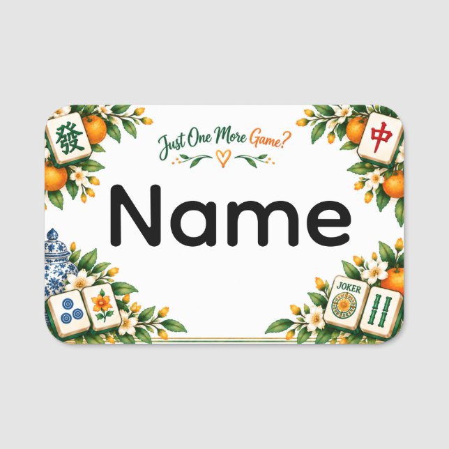Etiqueta de nome de Mahjong (Frente)