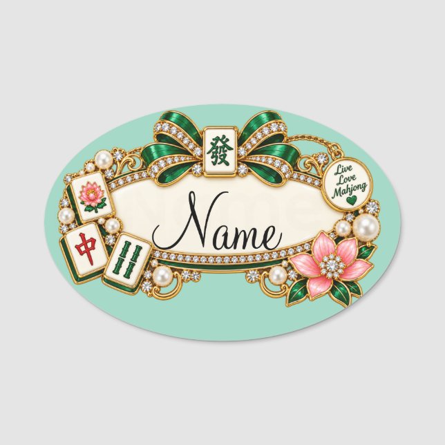 Etiqueta de Nome de Mahjong (Frente)