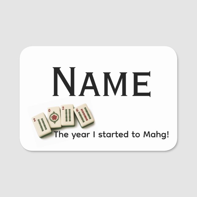 Etiqueta de Nome de Mahjong (Frente)
