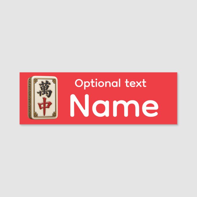 Etiqueta de Nome de Mahjong (Frente)