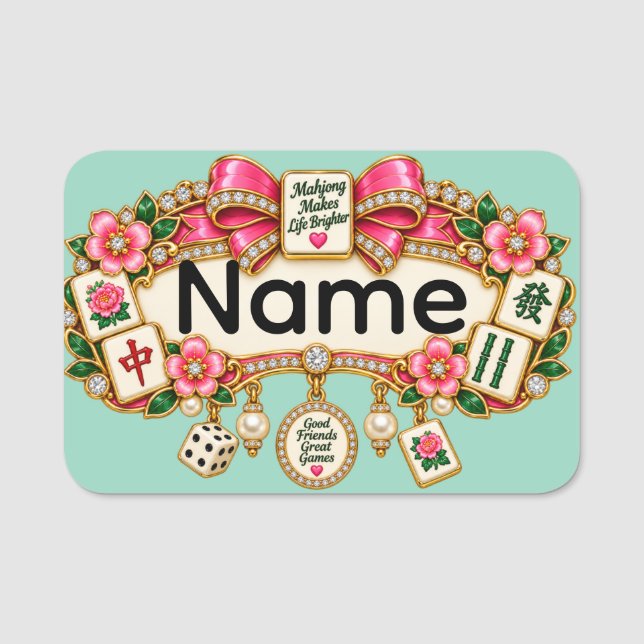 Etiqueta de Nome de Mahjong (Frente)