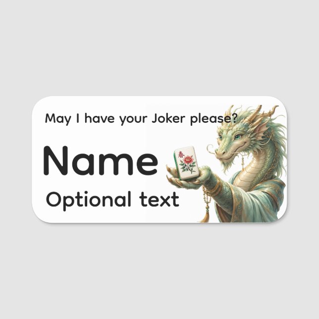 Etiqueta de Nome de Mahjong (Frente)