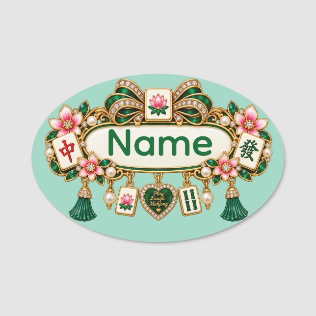 Etiqueta de Nome de Mahjong (Frente)