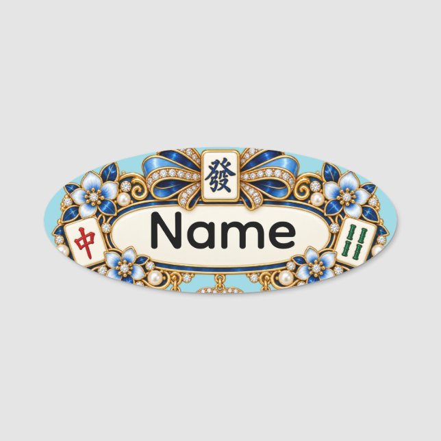 Etiqueta de Nome de Mahjong (Frente)