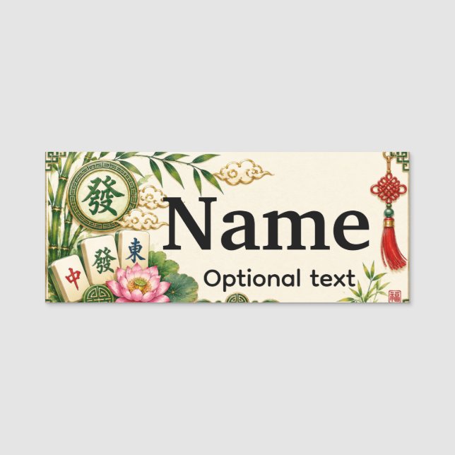 Etiqueta de Nome de Mahjong (Frente)