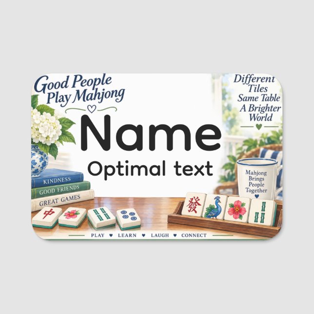 Etiqueta de Nome de Mahjong (Frente)