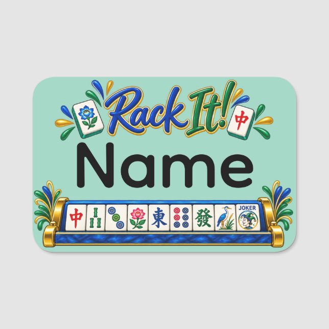Etiqueta de nome de Mahjong (Frente)