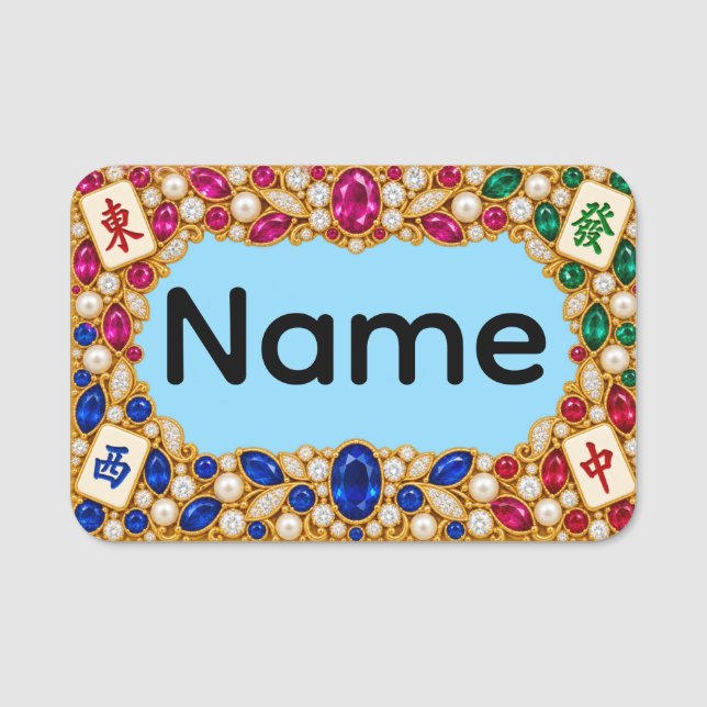 Etiqueta de Nome de Mahjong (Frente)
