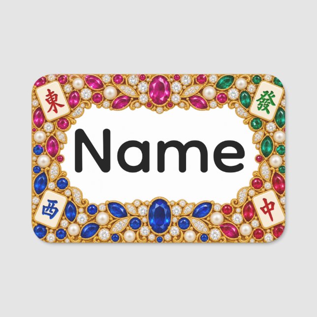 Etiqueta de Nome de Mahjong (Frente)