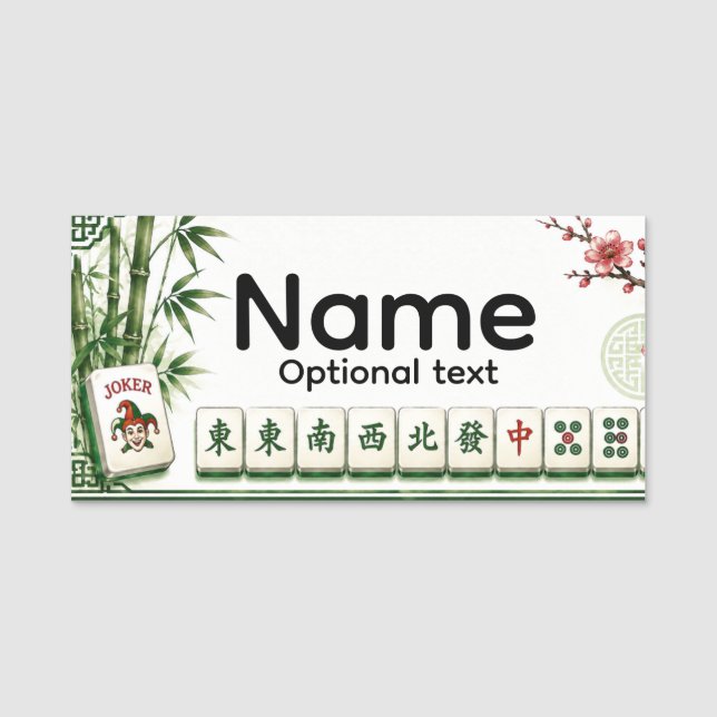 Etiqueta de Nome de Mahjong (Frente)