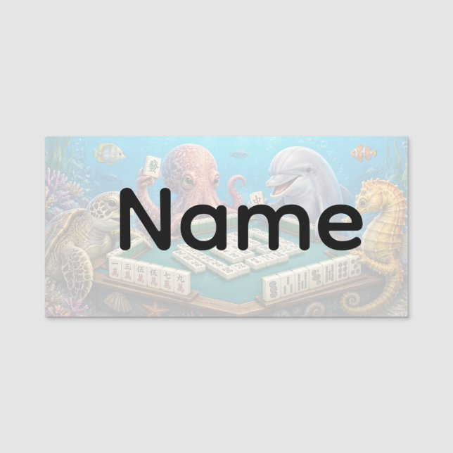 Etiqueta de Nome de Mahjong (Frente)