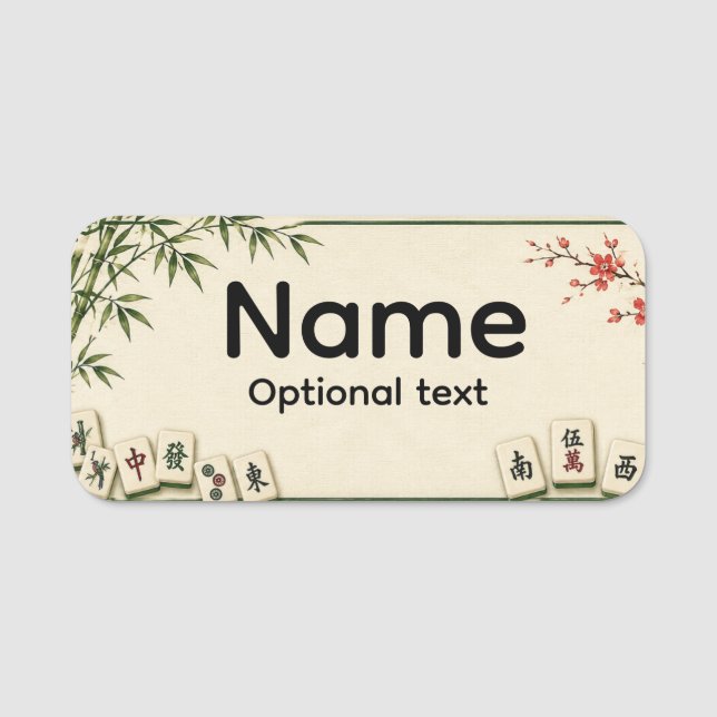 Etiqueta de Nome de Mahjong (Frente)