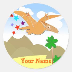 Etiqueta de nome de Pteranodon do dinossauro