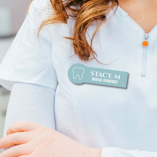 Etiqueta De Nome Dentista Adjunto de Dentista Adormecida Higienista (Criador carregado)