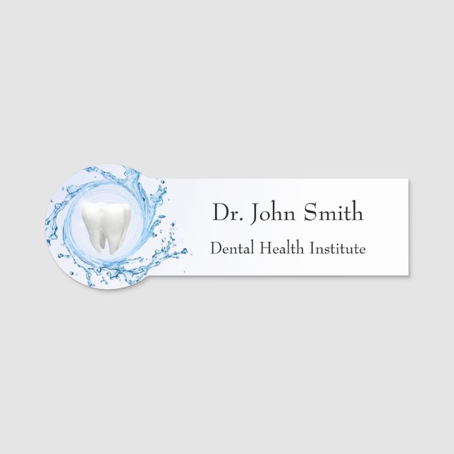 Etiqueta De Nome Dentista Dental Dental Tooth Professional (Frente)