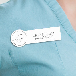 Etiqueta De Nome Dentista Minimalista
