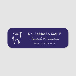 Etiqueta De Nome Dentista mínimo Dentist Dental Dark Blue Dental As