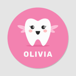 Etiqueta De Nome Dentistas da família pediátrica da fada dentária, 