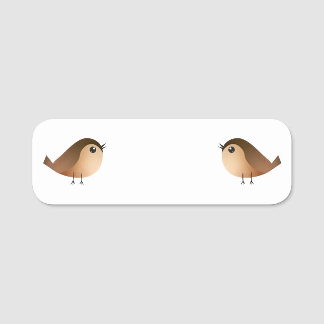 Etiqueta De Nome Desenho animado de passarinho (Frente)
