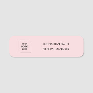 Etiqueta De Nome Design de Identidade de Equipe Corporativa Rosa Mo