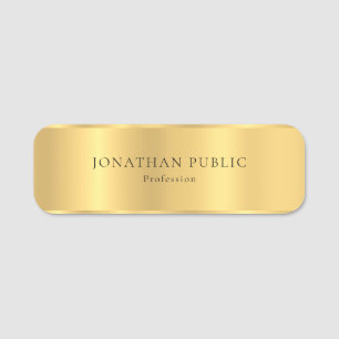 Etiqueta De Nome Design minimalista moderno do olhar Dourado Glam