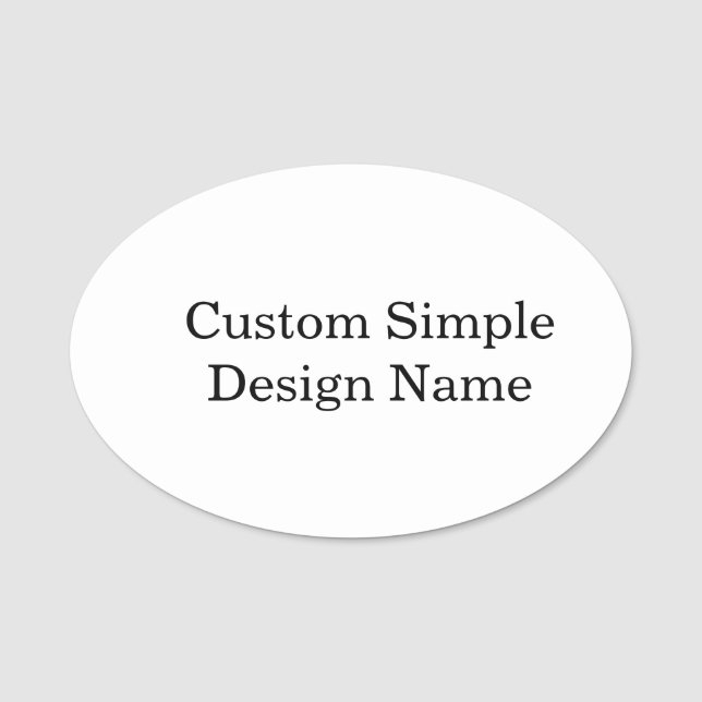 Etiqueta De Nome Design Personalizado 3" X 2" Oval (Frente)