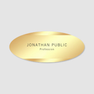 Etiqueta De Nome Design simples elegante do olhar Dourado glamoroso