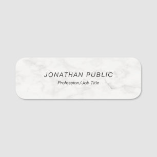 Etiqueta De Nome Design Simples Elegante Moderno Modelo de Marble B