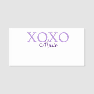 Etiqueta De Nome Dia de os namorados Xoxo adicione nome pastel roxo