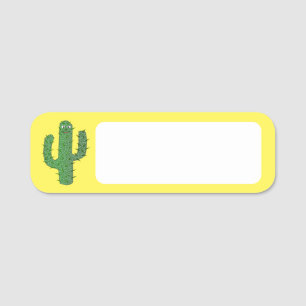 Etiqueta De Nome Dia dos Mortos Felizes Cactus