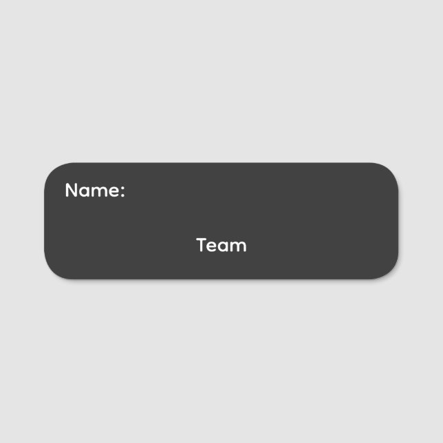 Etiqueta De Nome Distintivo de Nome de Equipe Clássico (Frente)